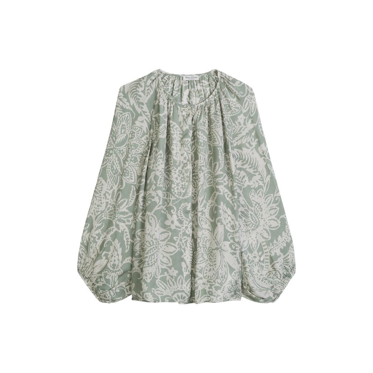 Blouse imprimée loose en sergé de viscose léger vert clair, MARC O'POLO