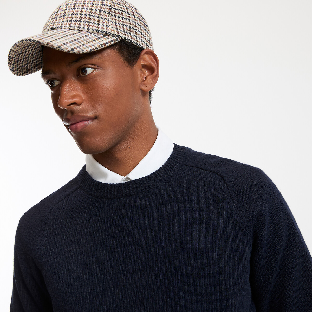 Pull col rond lambswool, Signature, ELIOT bleu marine, LA REDOUTE COLLECTIONS