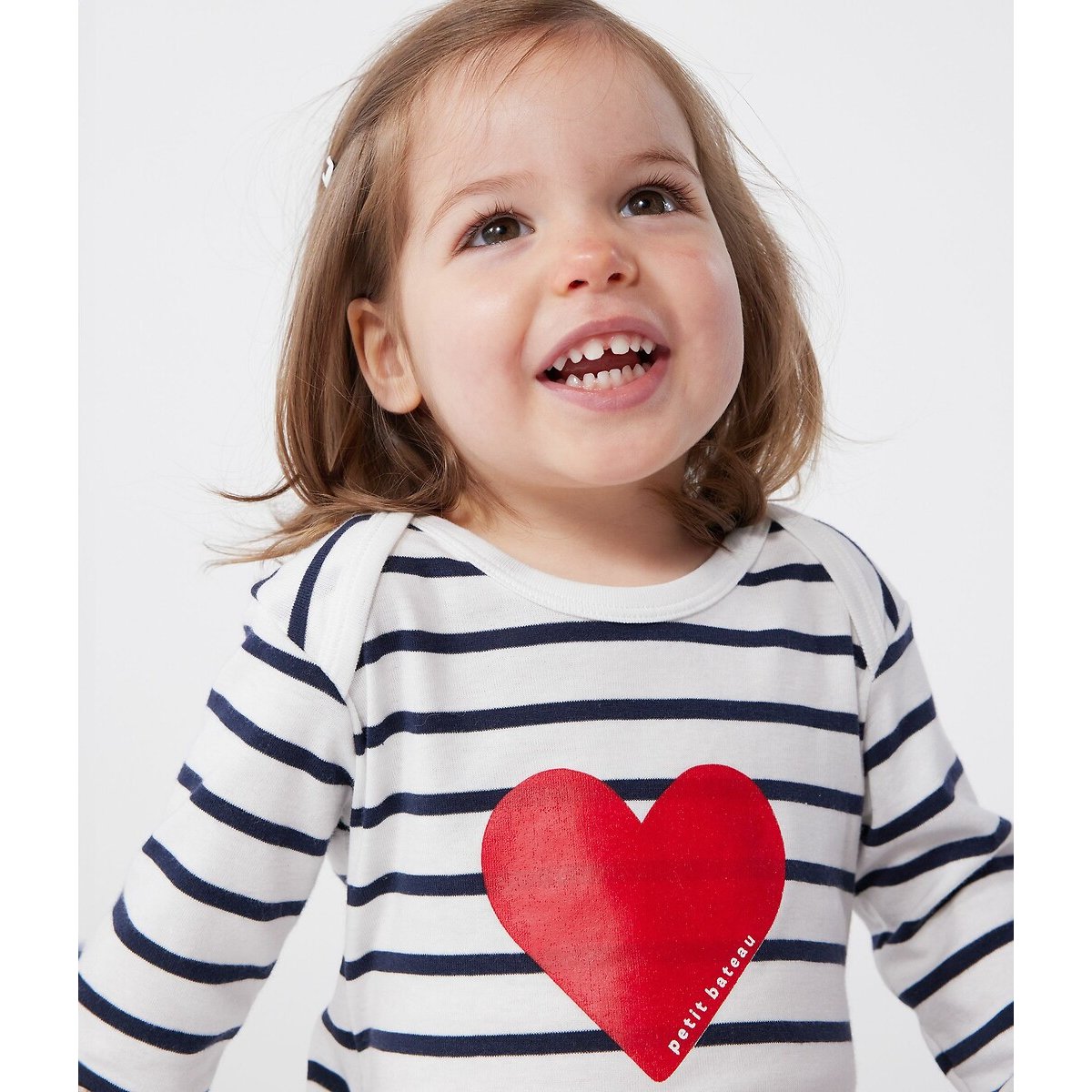 Katoenen pyjama zonder drukknoopopen wit, PETIT BATEAU