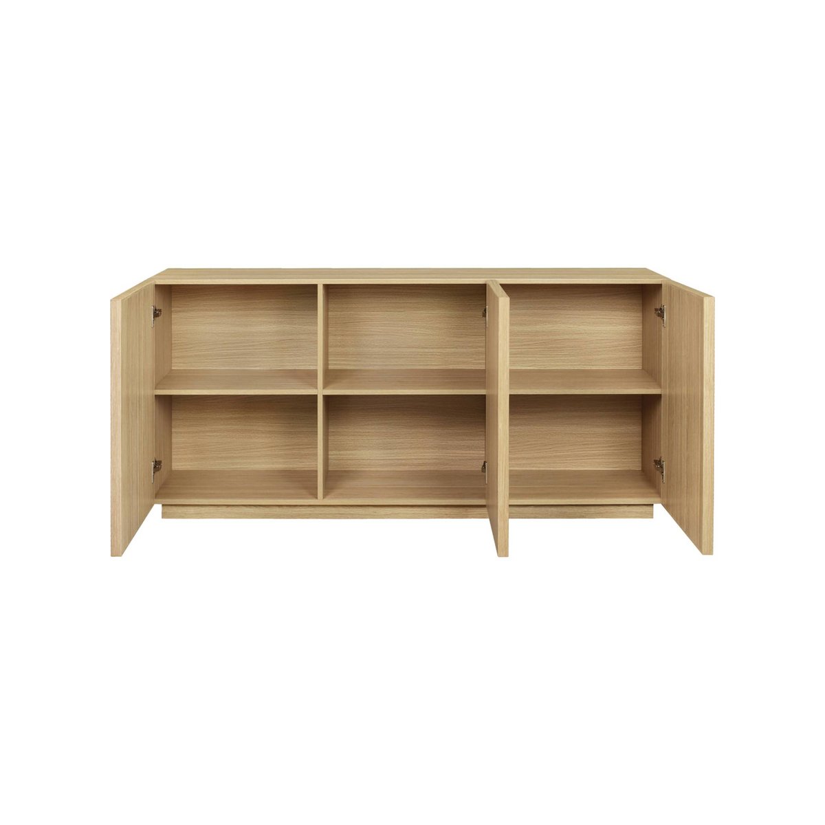 Buffet décor bois et tissu 3 portes 160cm KUBA naturel, SWEEEK