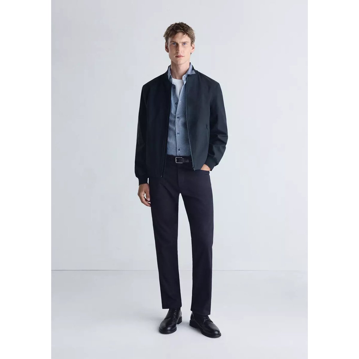 Veste bomber déperlante thermorégulatrice bleu nuit, MANGO MAN