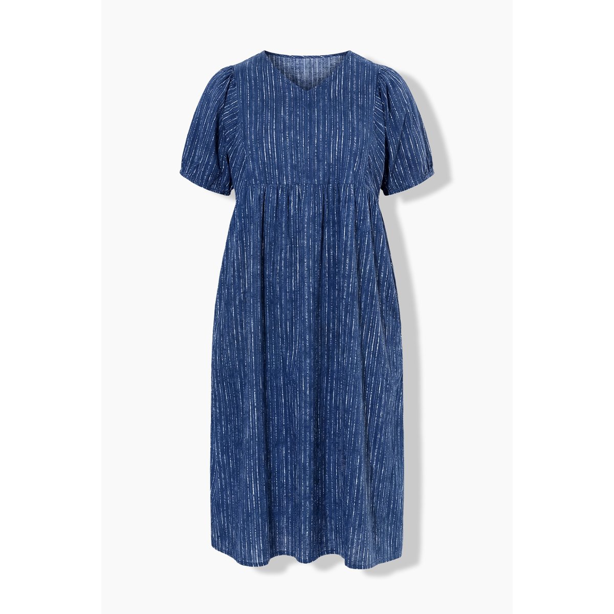Robe midi en voile, coupe évasée myrtille, ULLA POPKEN