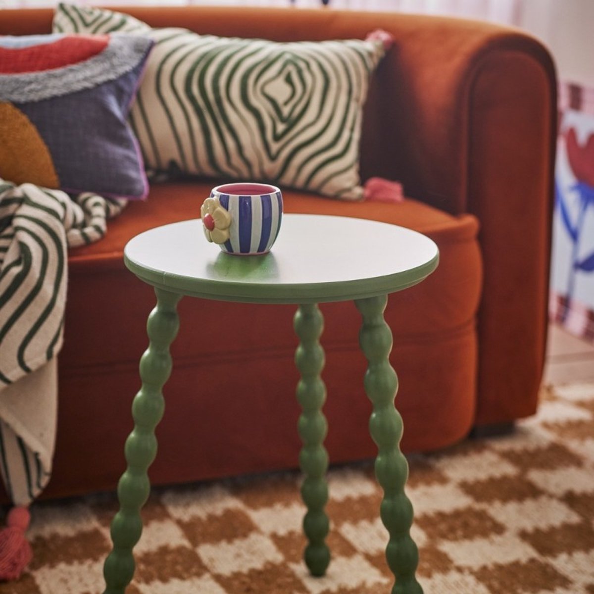 Petite table basse d'appoint bois SALINO vert, BLOOMINGVILLE