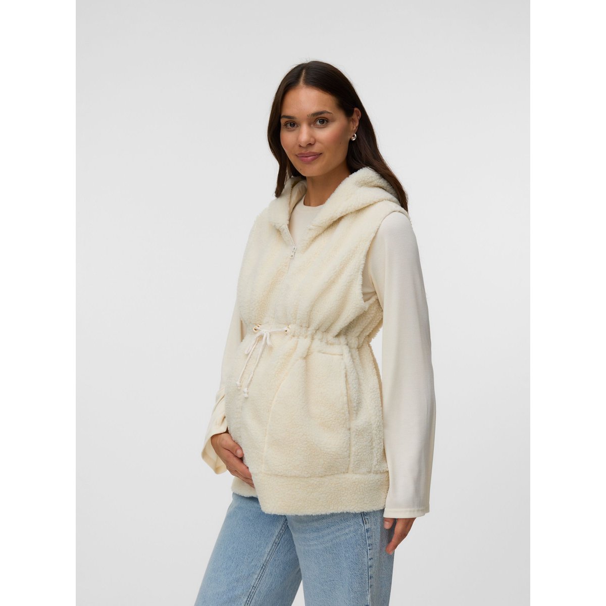 Gilet En Polaire birch, MAMA LICIOUS