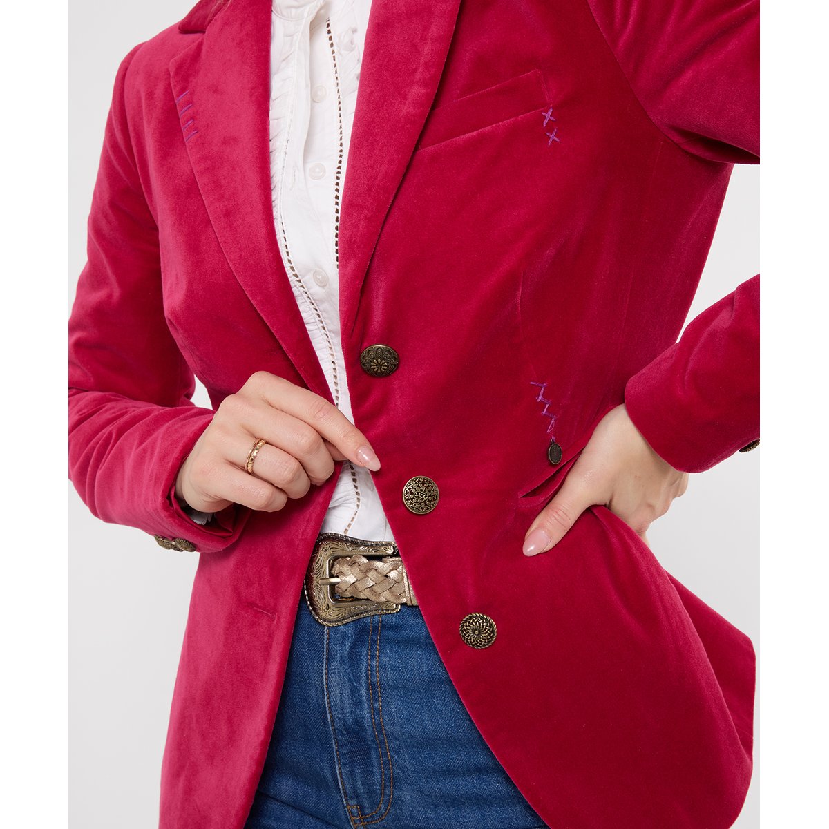 Magnifique Veste Blazer en Moleskine rose, JOE BROWNS