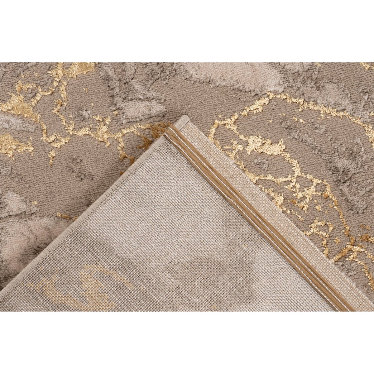 Tapis d'intérieur rectangulaire gris marbré avec veines dorées, ARTE ESPINA