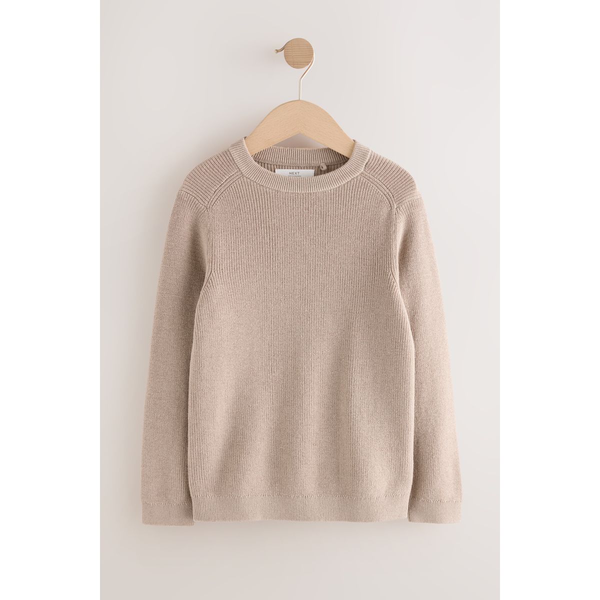 Pull ras du cou junior en maille de coton naturel, NEXT