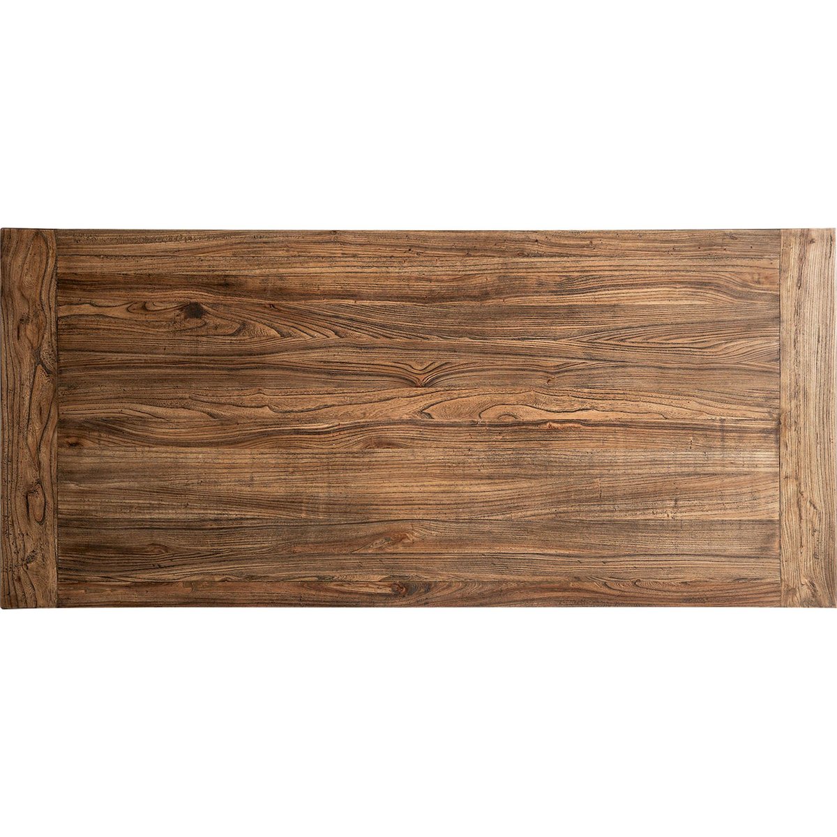 Table de salle à manger en bois et marbre marron bois d'orme marbré, RECOLLECTION