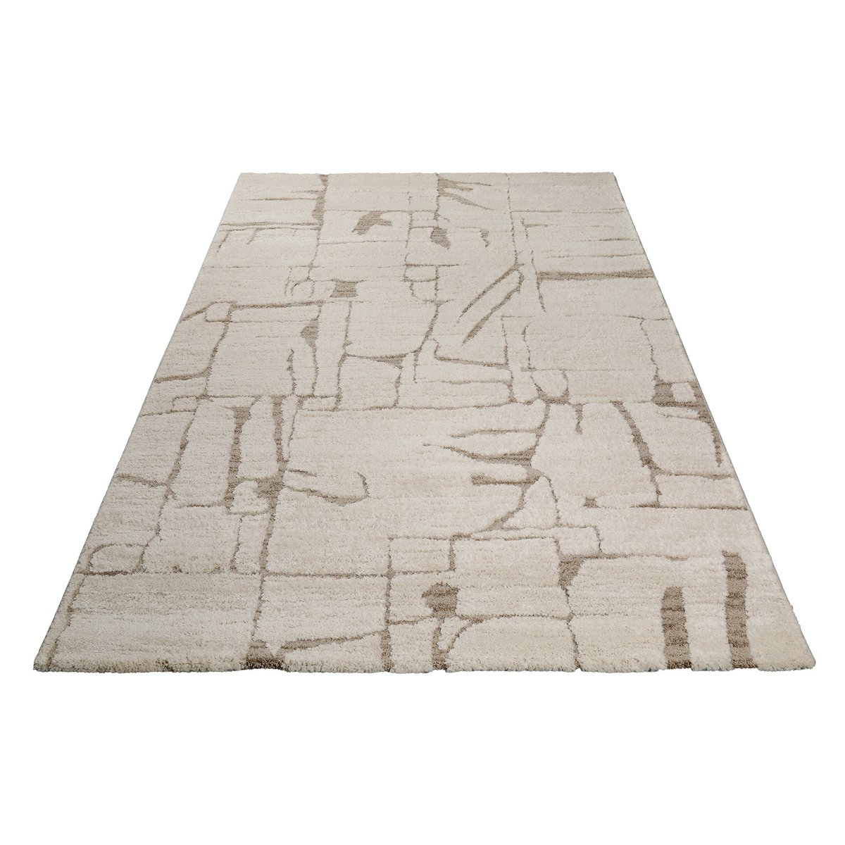 Tapis design inspiration nature à relief , Nils beige crème, WECON HOME