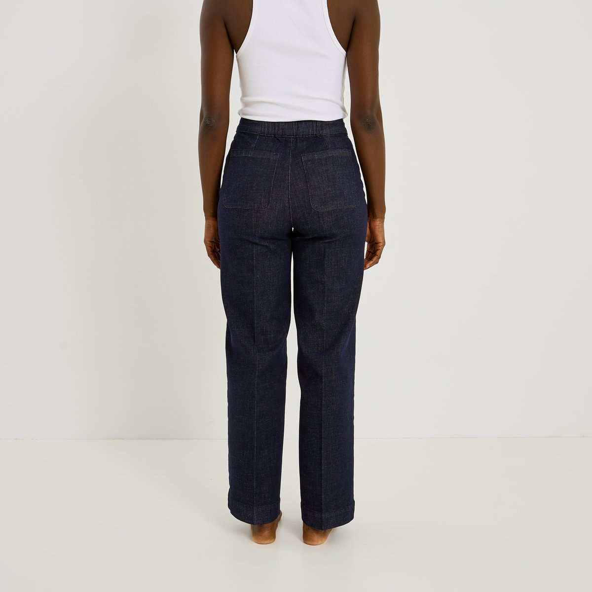 Jean flare à pont POMPON F02 bleu brut, GRAIN DE MALICE