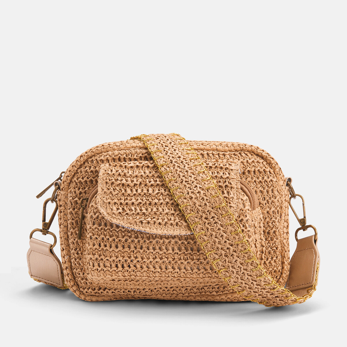 Bolso de mano con bandolera, Adette beige              , PIECES