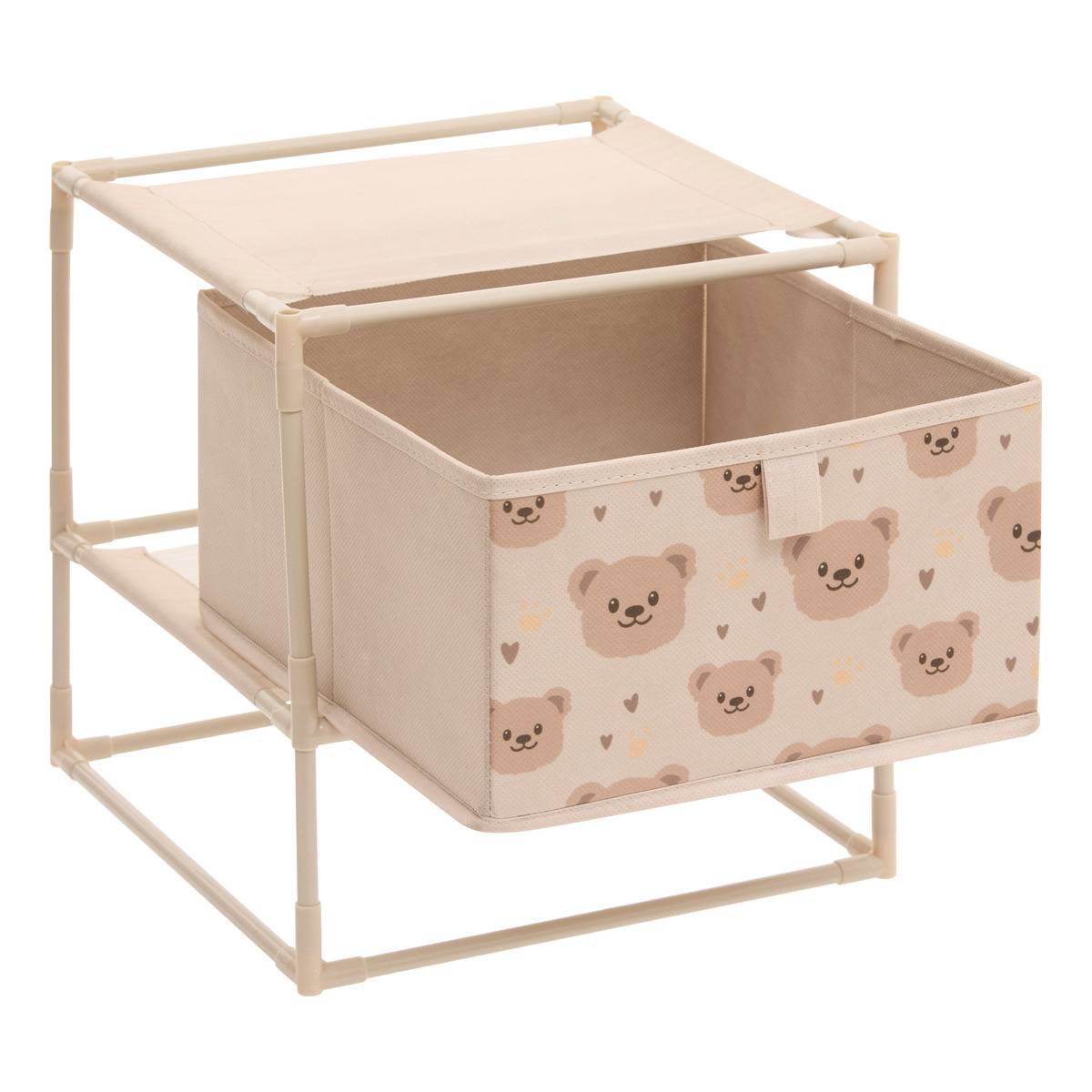 Table de chevet enfant 1 tiroir ourson TISSA beige, ATMOSPHERA FOR KIDS