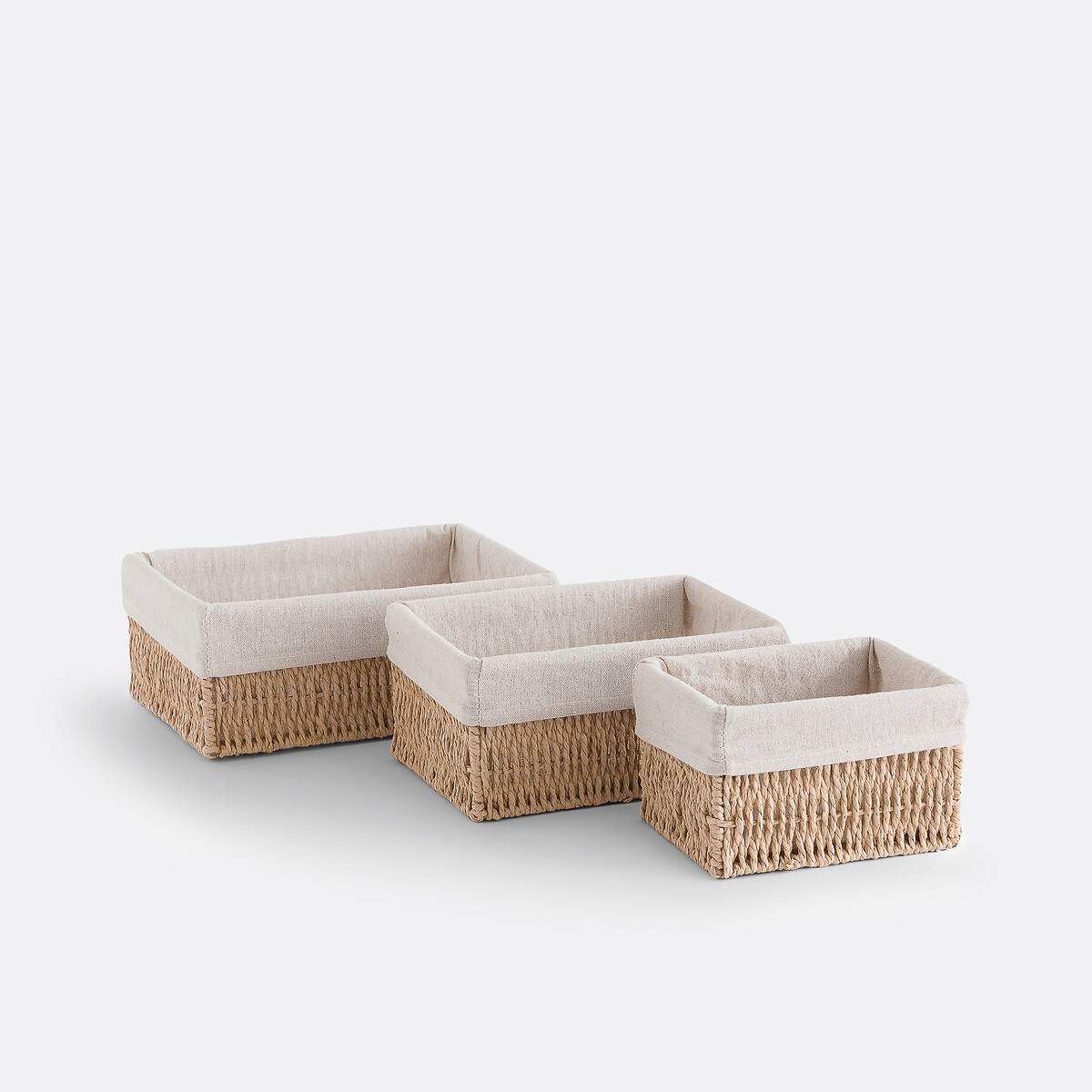 Set of 3 Papeli Paper Rope Baskets natural, LA REDOUTE INTERIEURS