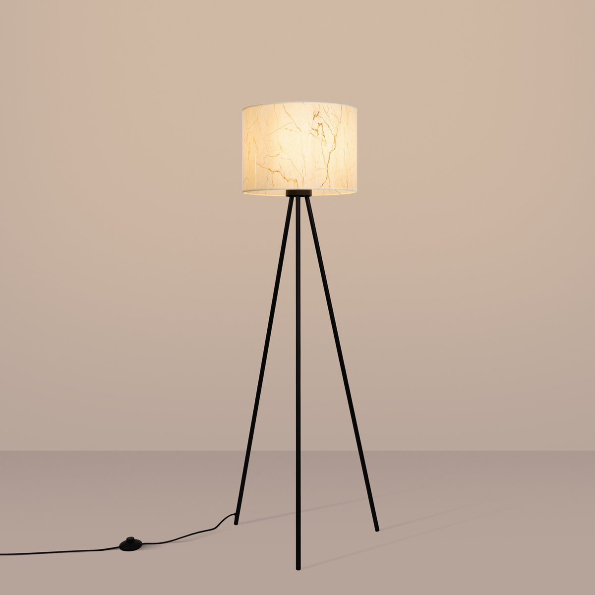 Lampadaire Tissu Beige E27 1 Nevia beige, EDEN