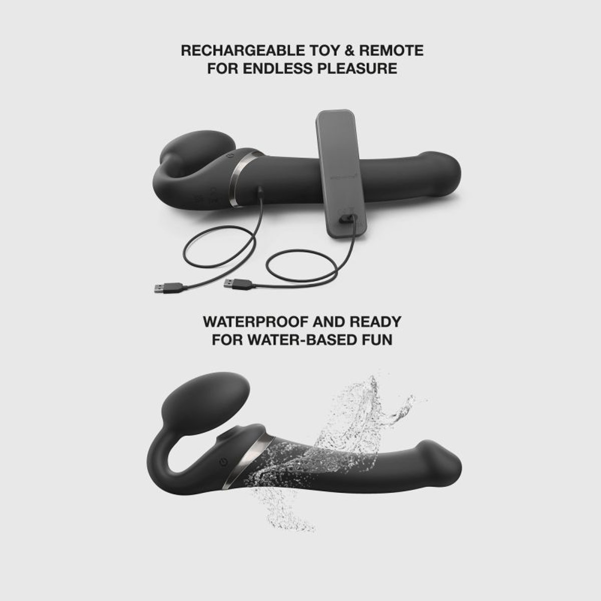 MULTI ORGASM BENDABLE STRAP-ON - S - NOIR TR noir, STRAP-ON-ME
