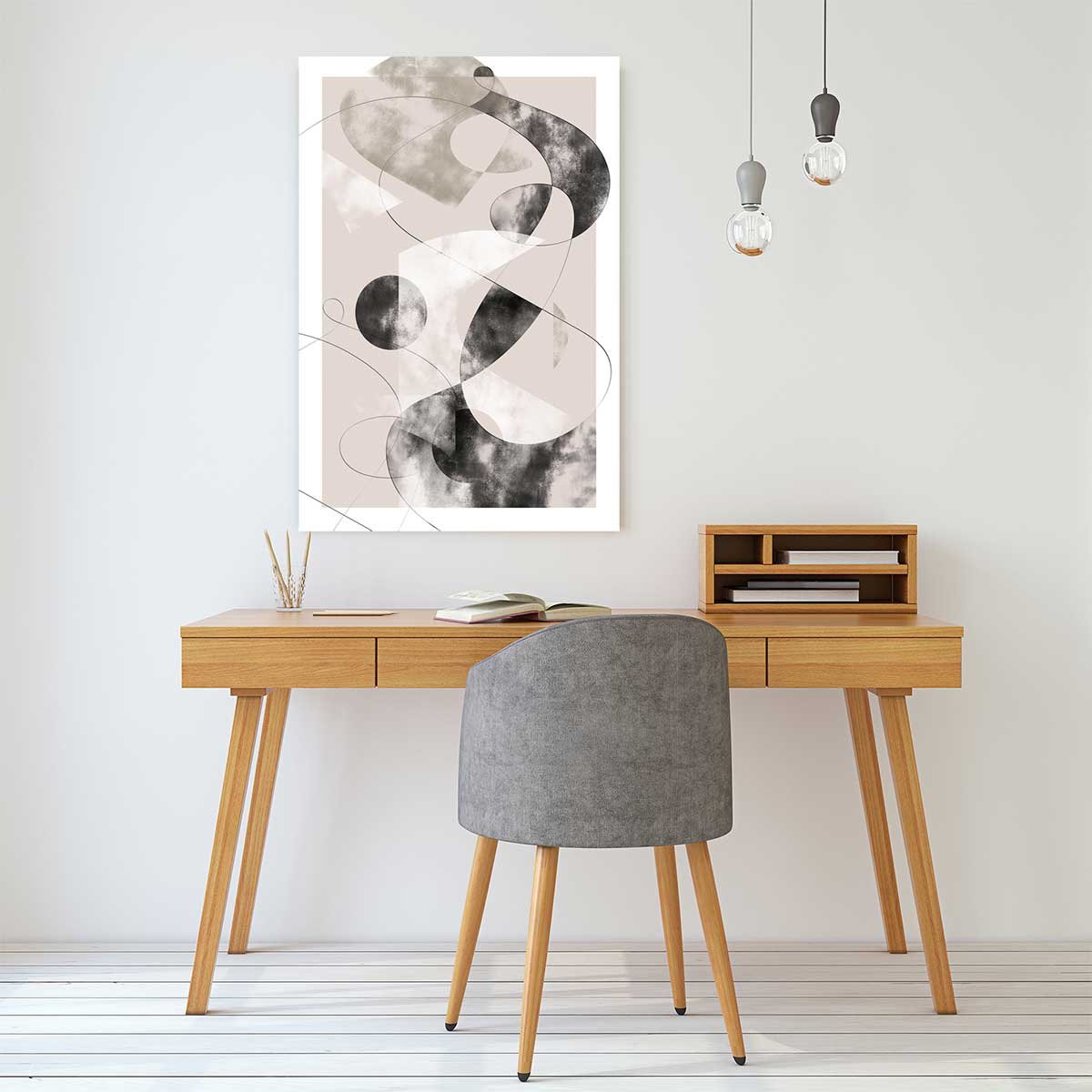 Tableau contemporain eclats beige rosé tableau alu dibond, HEXOA