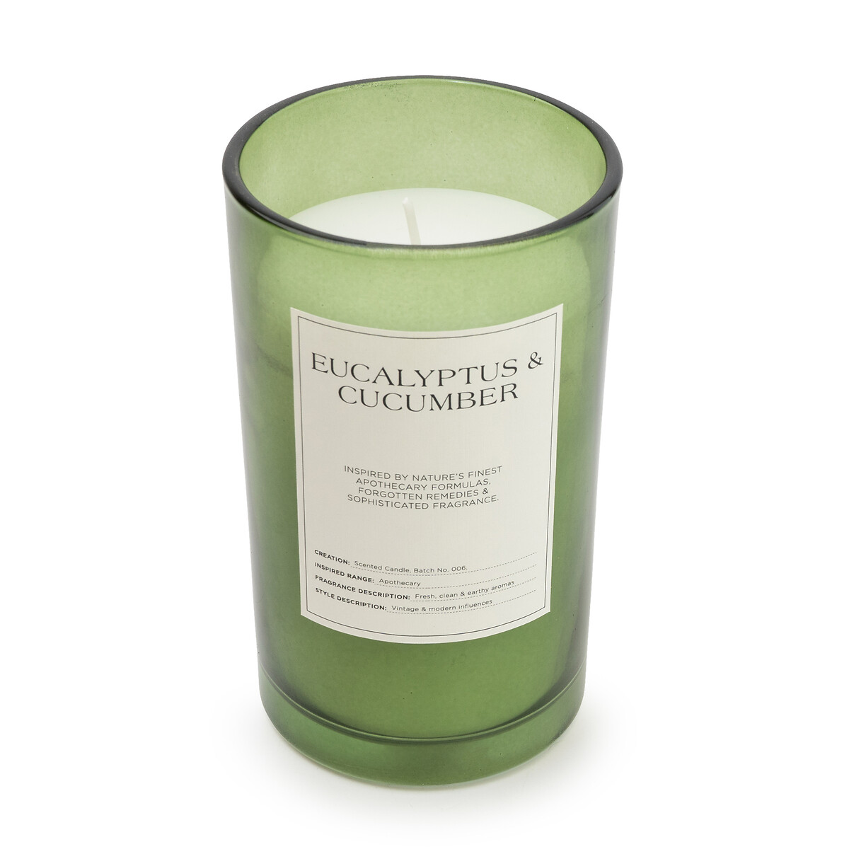 Apothecary Eucalyptus & Cucumber Jar Candle green, SO'HOME