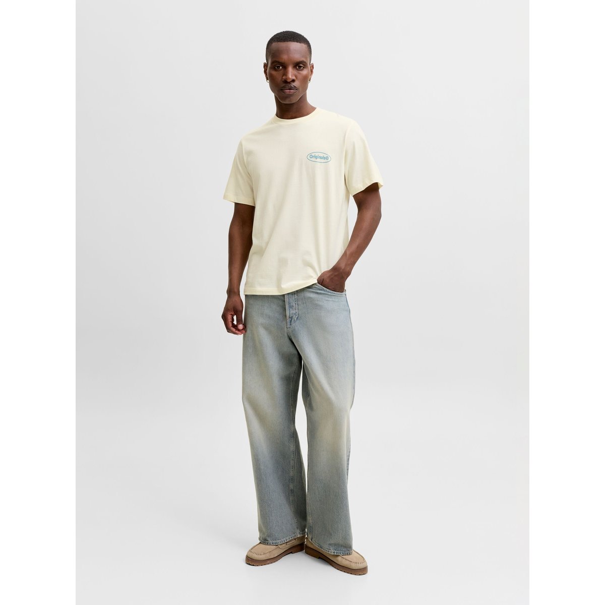T-Shirt antique white, JACK & JONES