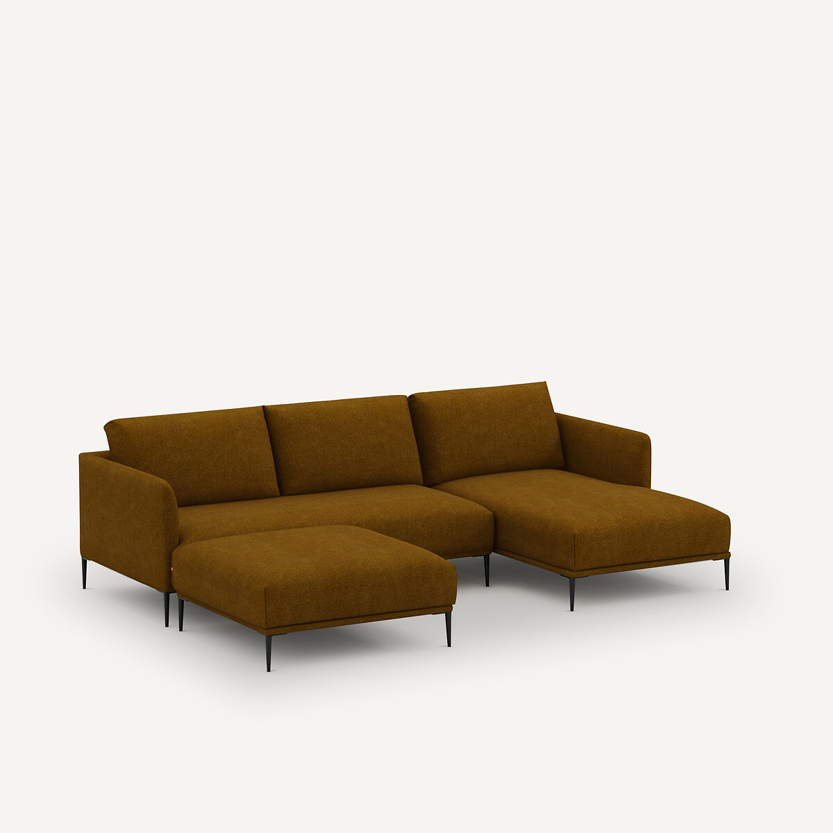 Oscar Marl Woven Chaise Longue, Designed by Emmanuel Gallina amber honey, AM.PM X EMMANUEL GALLINA