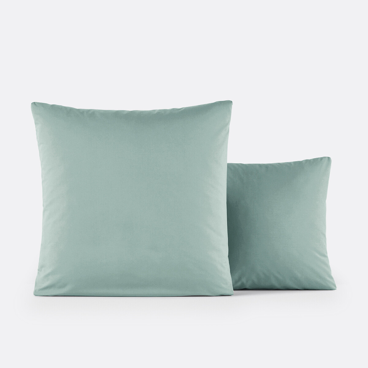Funda de almohada en percal de algodón, 200 hilos, Escénario azul celedón, LA REDOUTE INTERIEURS