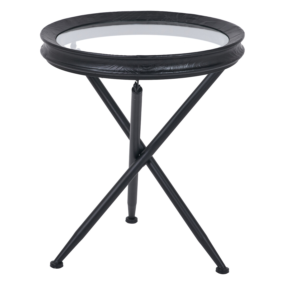 Ellery Glass & Wood Side Table black, SO'HOME