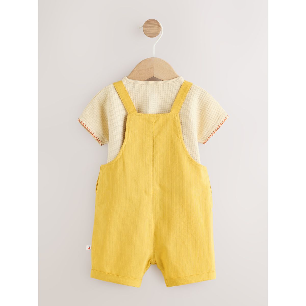 Ensemble bébé avec body et salopette imprimé fruits/légumes jaunes, NEXT