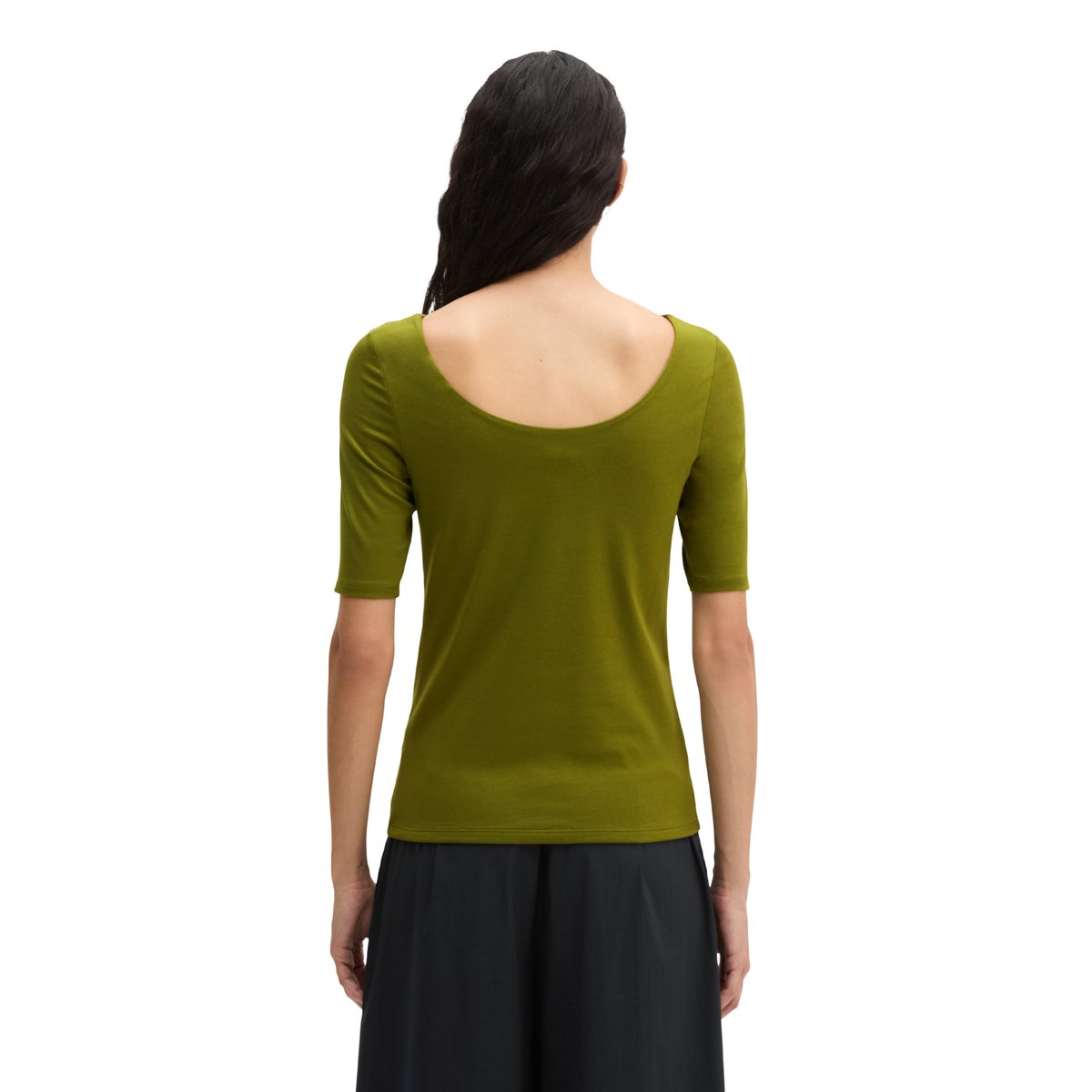 T-shirt slim en jersey stretch doux vert, MARC O'POLO