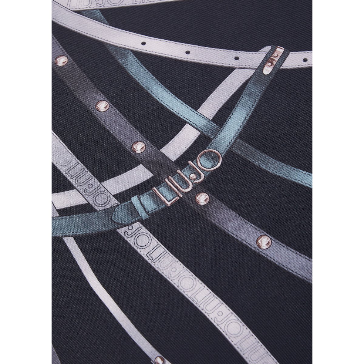 Foulard petit format avec imprimé bleu clair, LIU JO