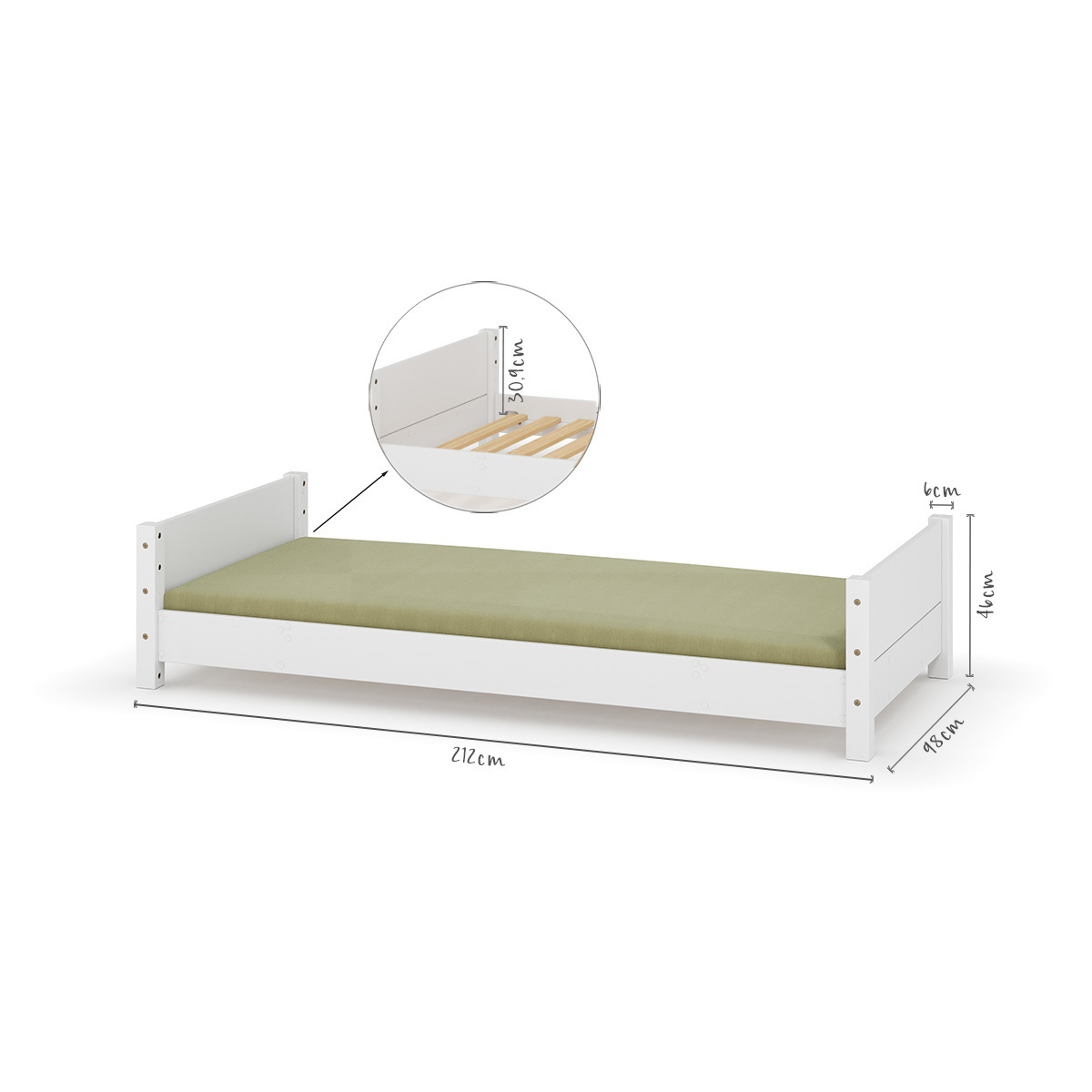 Pack lit enfant Montessori avec matelas Bois massif LOUW bois, AKITEN RETAIL