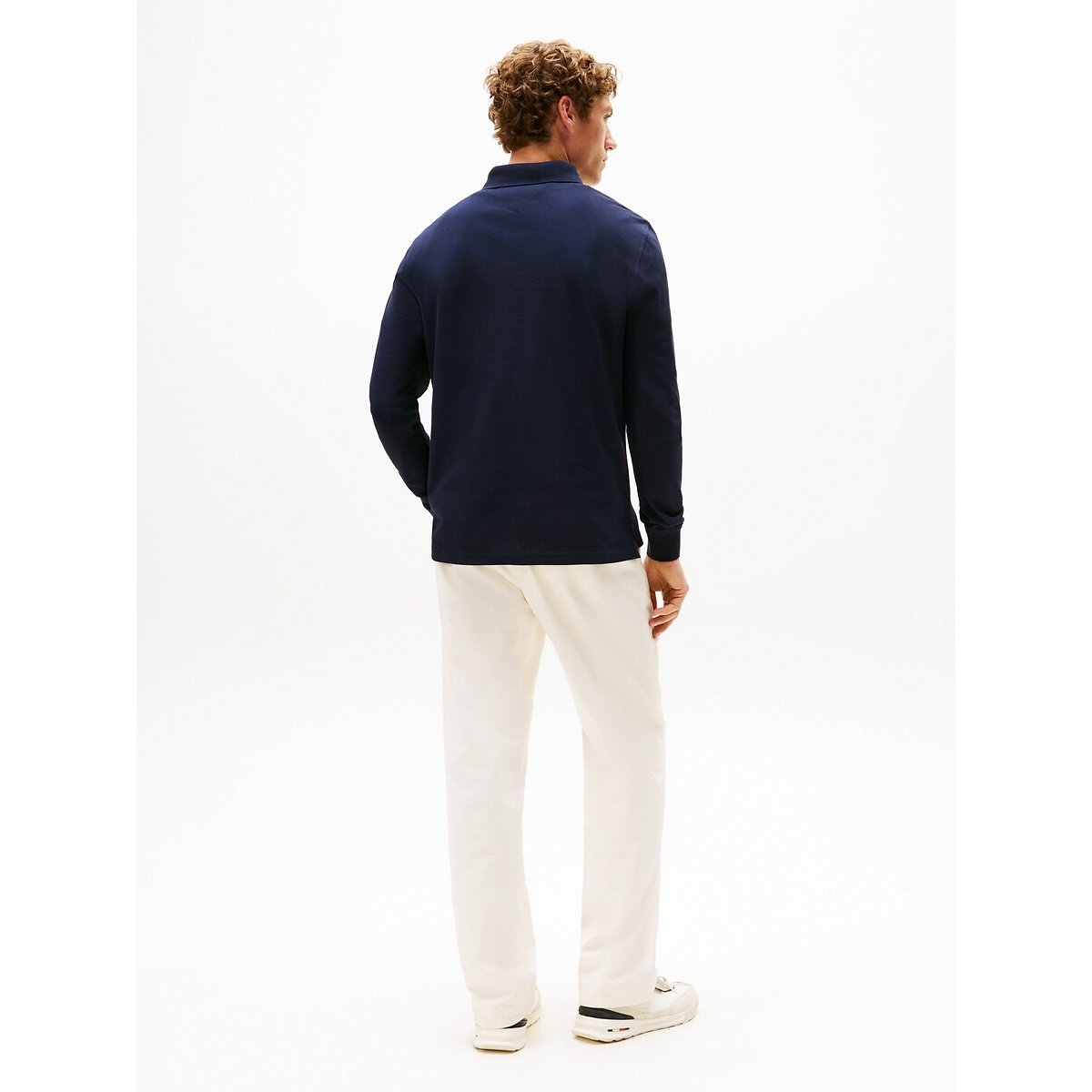Polo manches longues droit maille piquée 1985 bleu marine, TOMMY HILFIGER