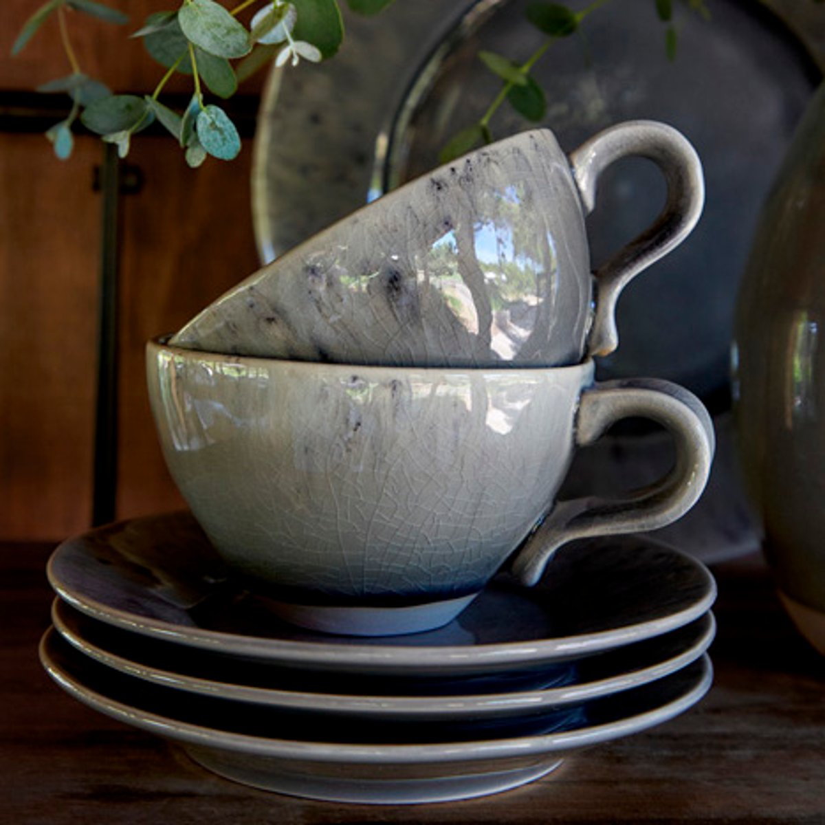 Tasse à thé et soucoupe 0.25 L MADEIRA gris, COSTA NOVA