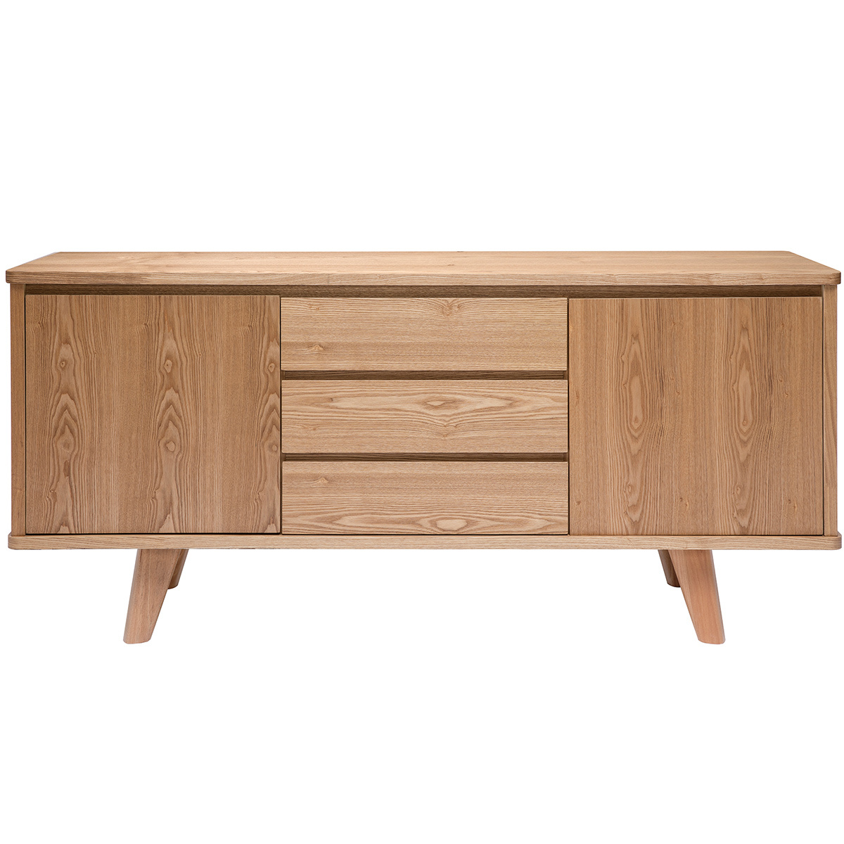 Buffet scandinave 2 portes 3 tiroirs L160 cm FIFTIES noyer, MILIBOO