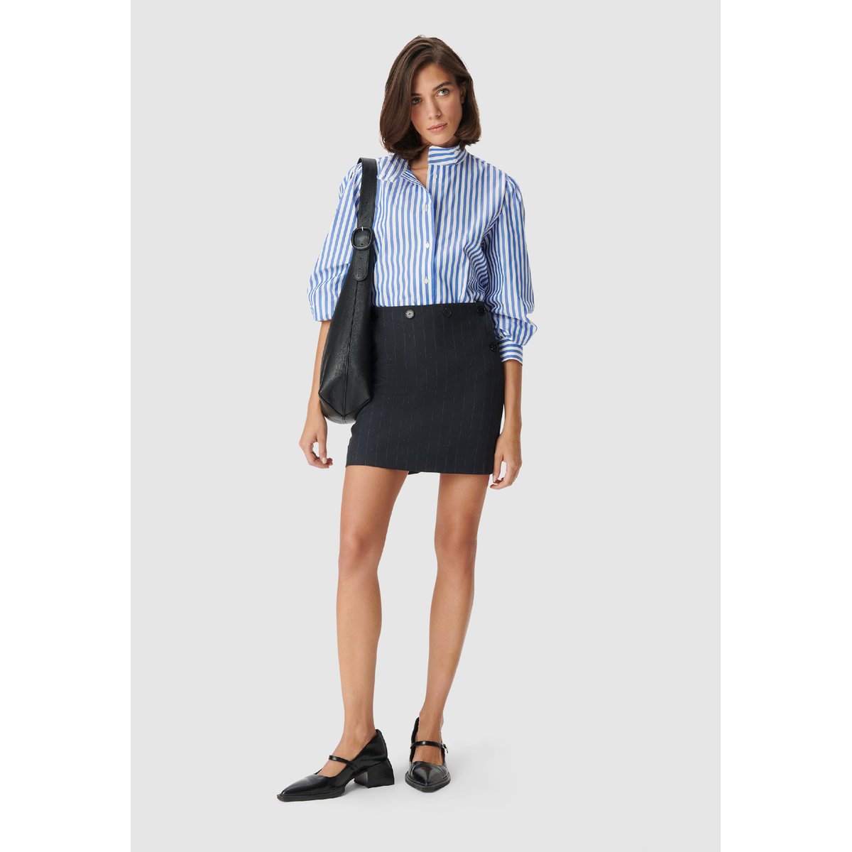 Chemise oversize rayée bleu, IKKS