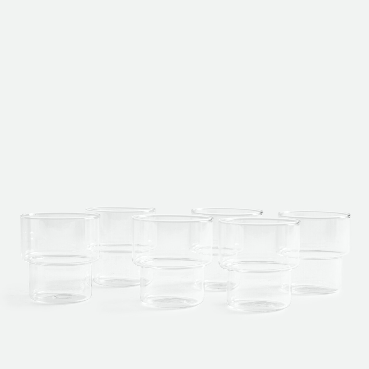 Lot de 6 verres, en verre borosilicate, LENZO transparent, LA REDOUTE INTERIEURS