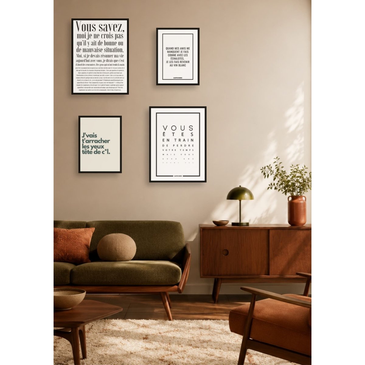 Pack d'affiches encadrées – Humour blanc, L'AFFICHERIE