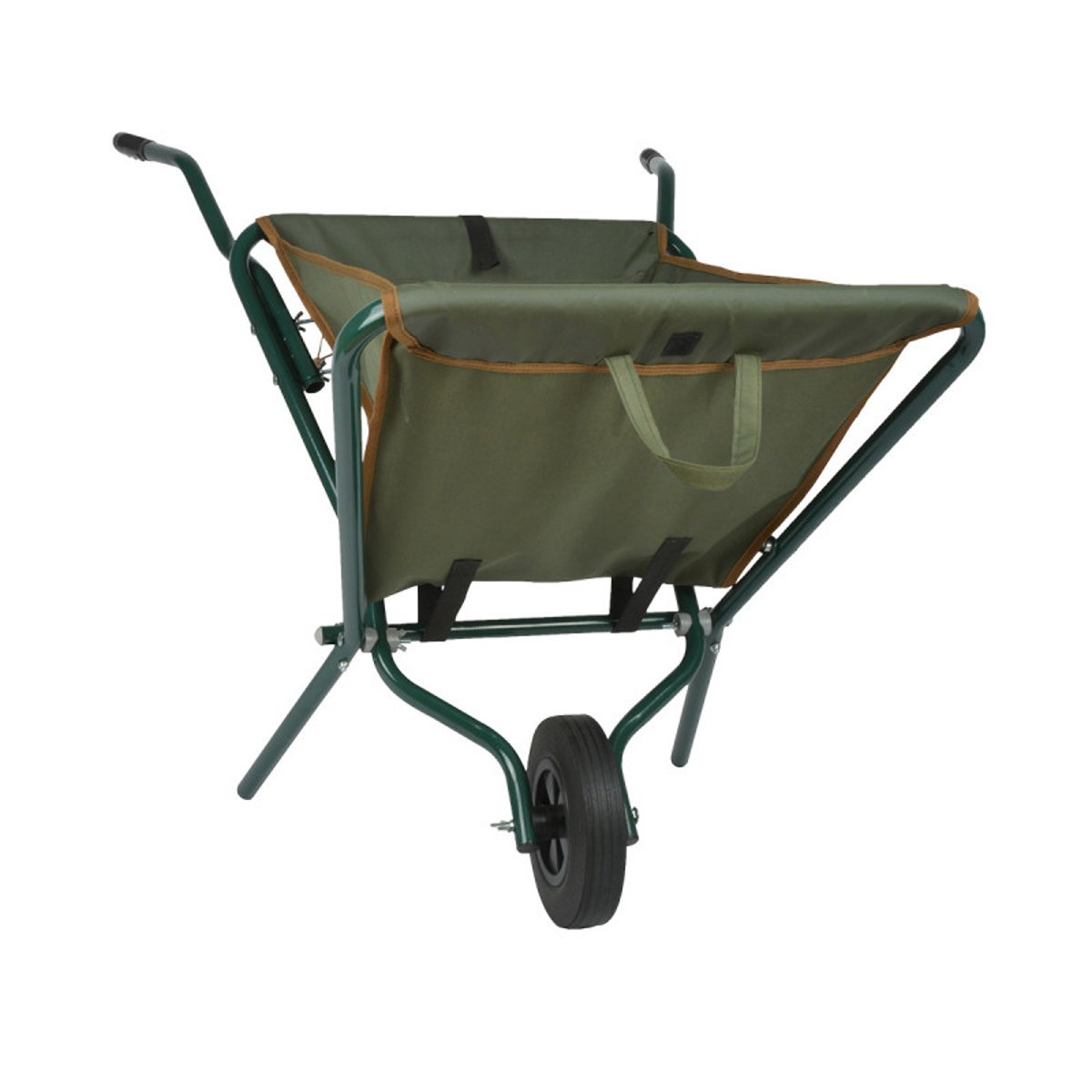 Brouette pliable en tissu avec rangements couleur unique, ESSCHERT DESIGN