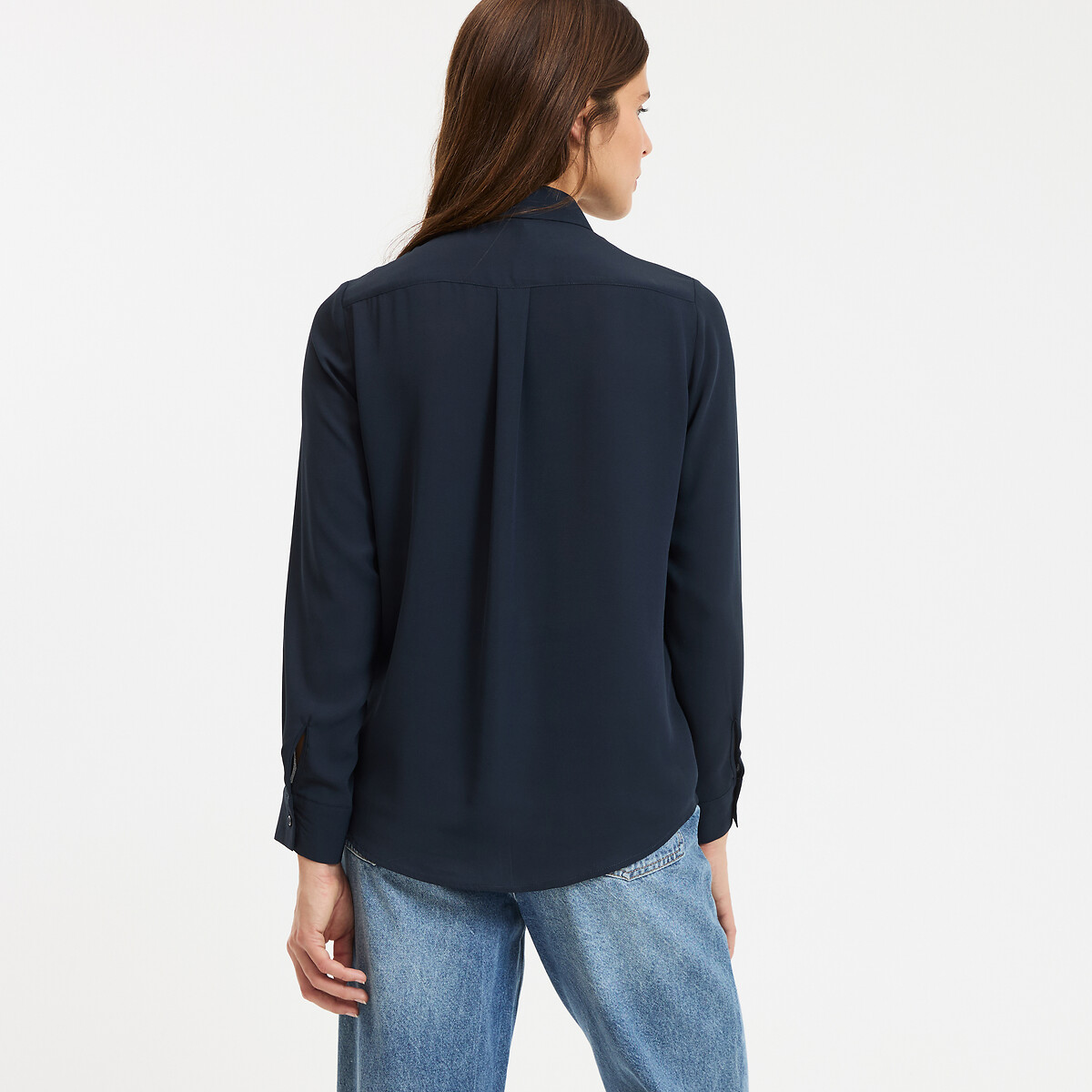 Chemise manches longues bleu marine, LA REDOUTE COLLECTIONS