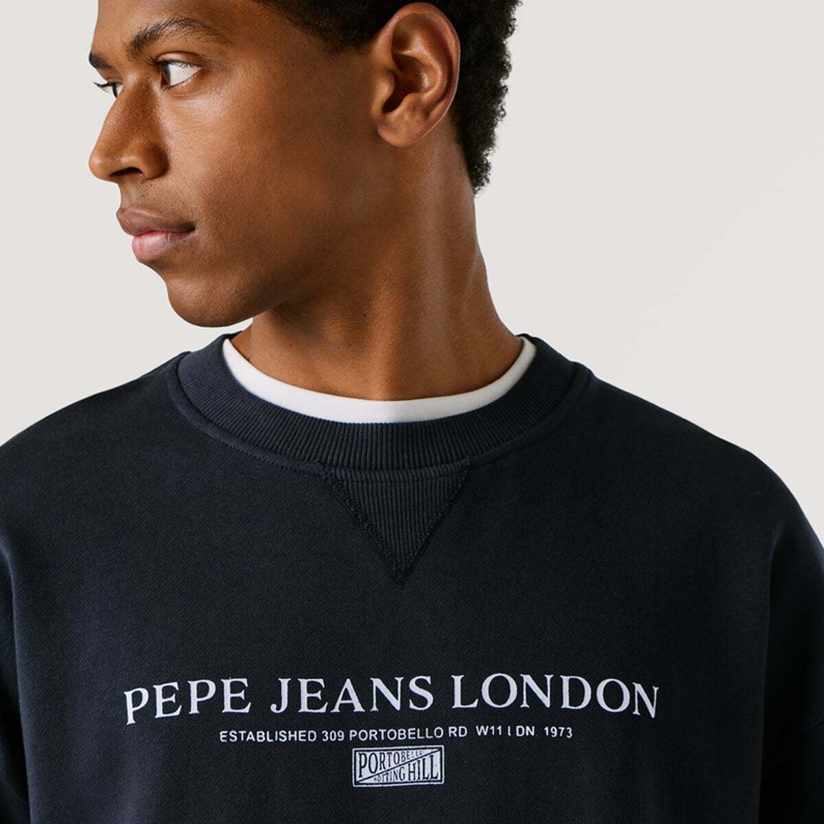 Sweat-Shirt À Col Rond Avec Logo bleu dulwich, PEPE JEANS