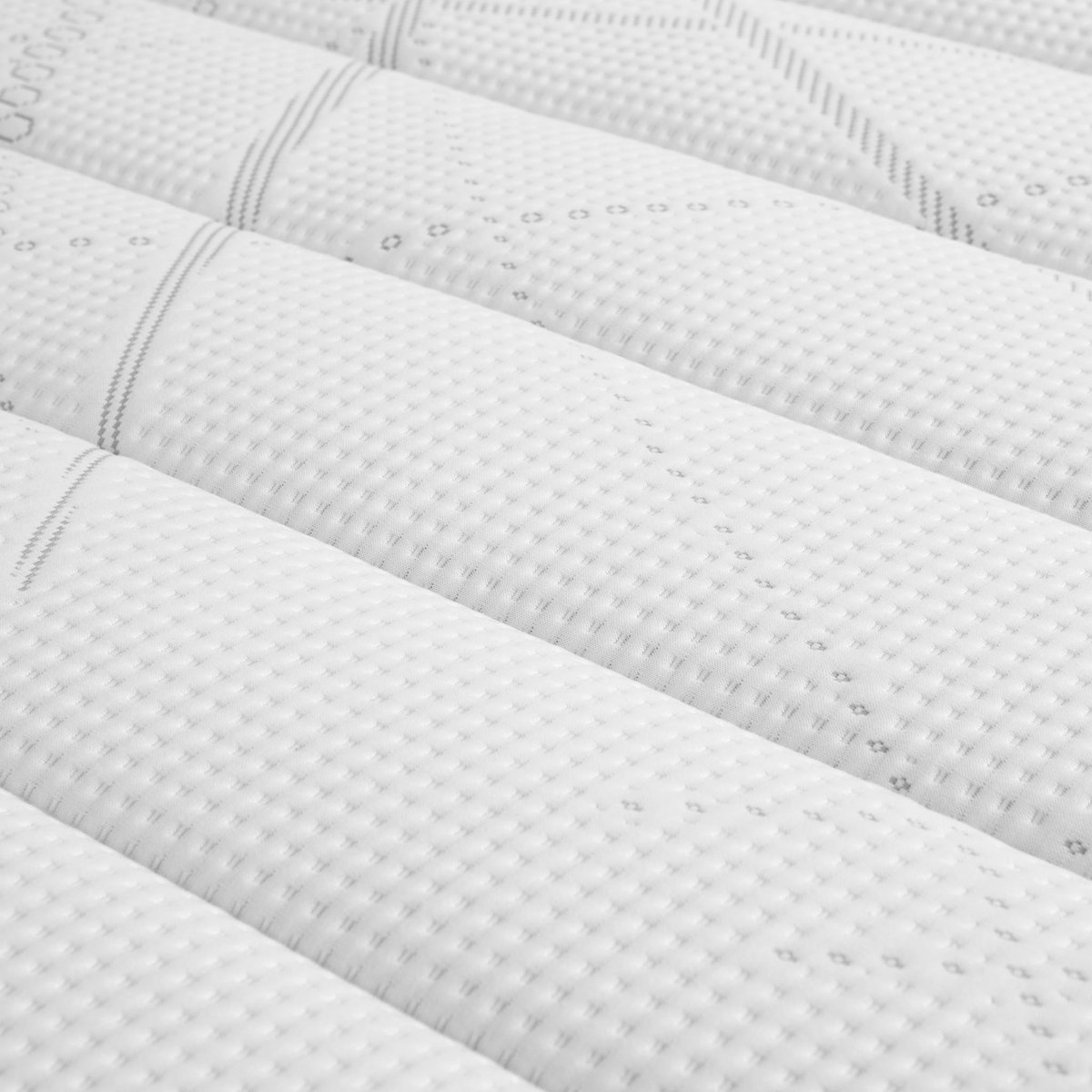 Ensemble matelas mousse, sommier, pieds, couette et oreiller Aurore 400 blanc, SOMEO