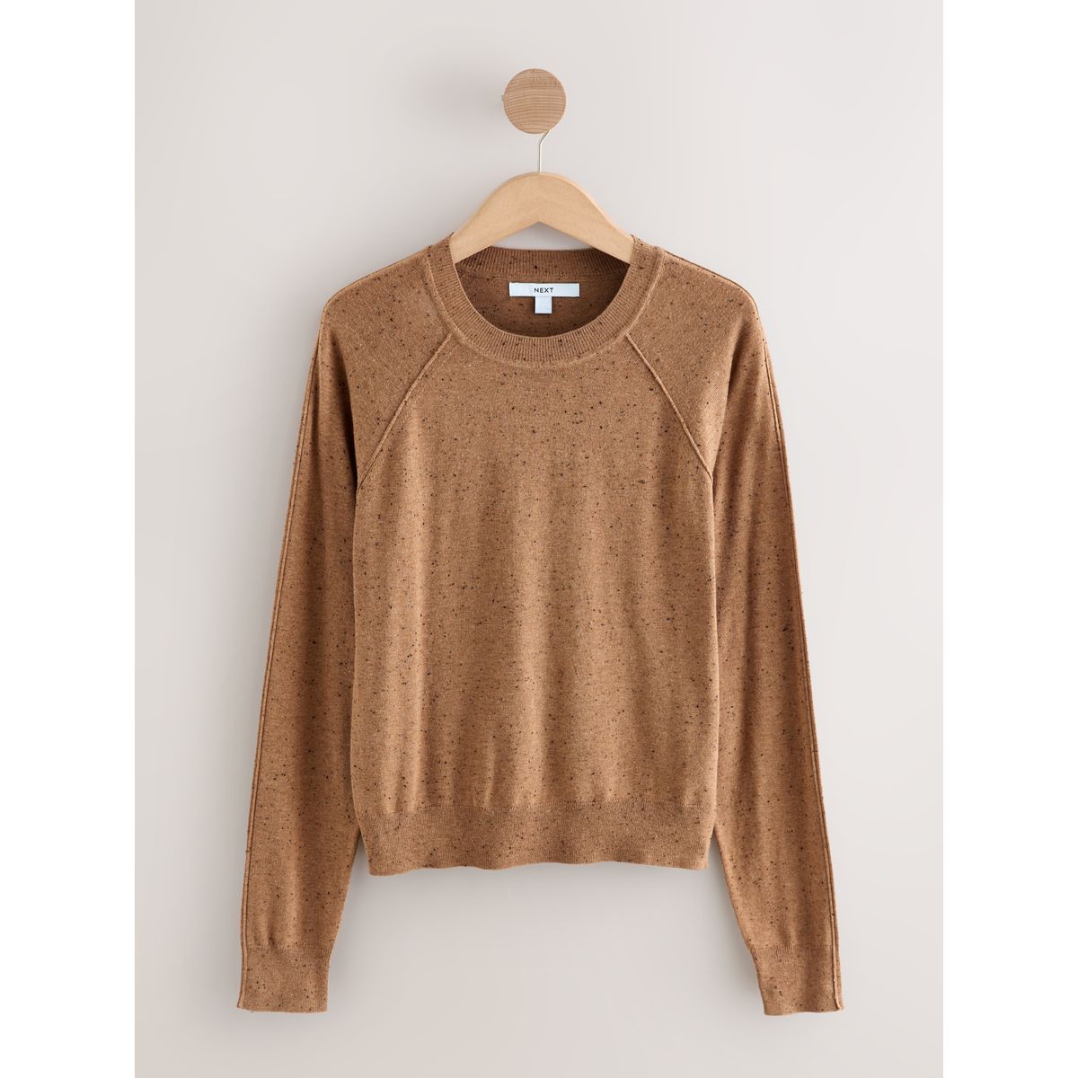 Pull ras du cou doux en coton majoritaire camel brown neppy, NEXT