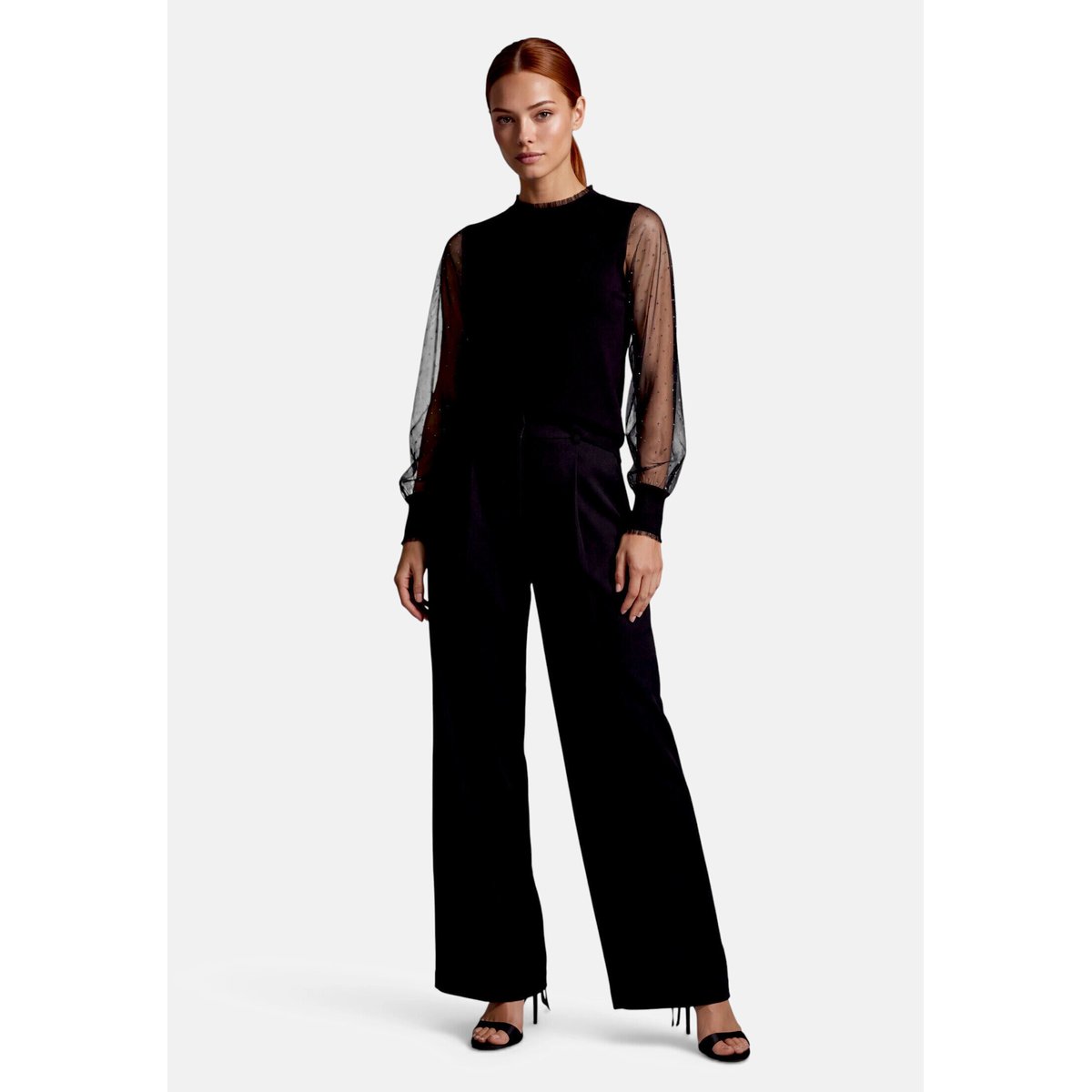 Pull-over en fine maille à strass black beauty, ZERO
