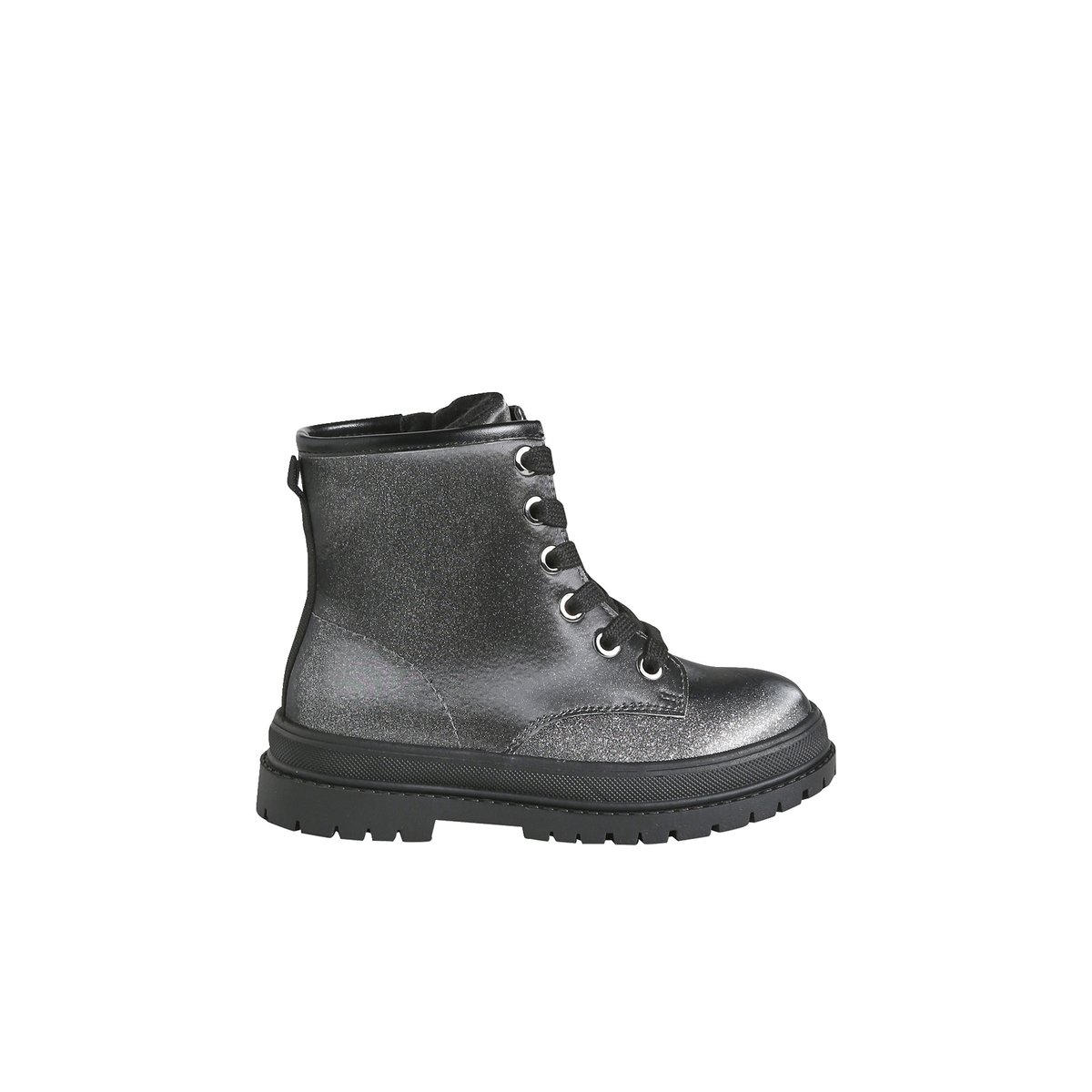 Boots à lacets zippées argenté, VERTBAUDET