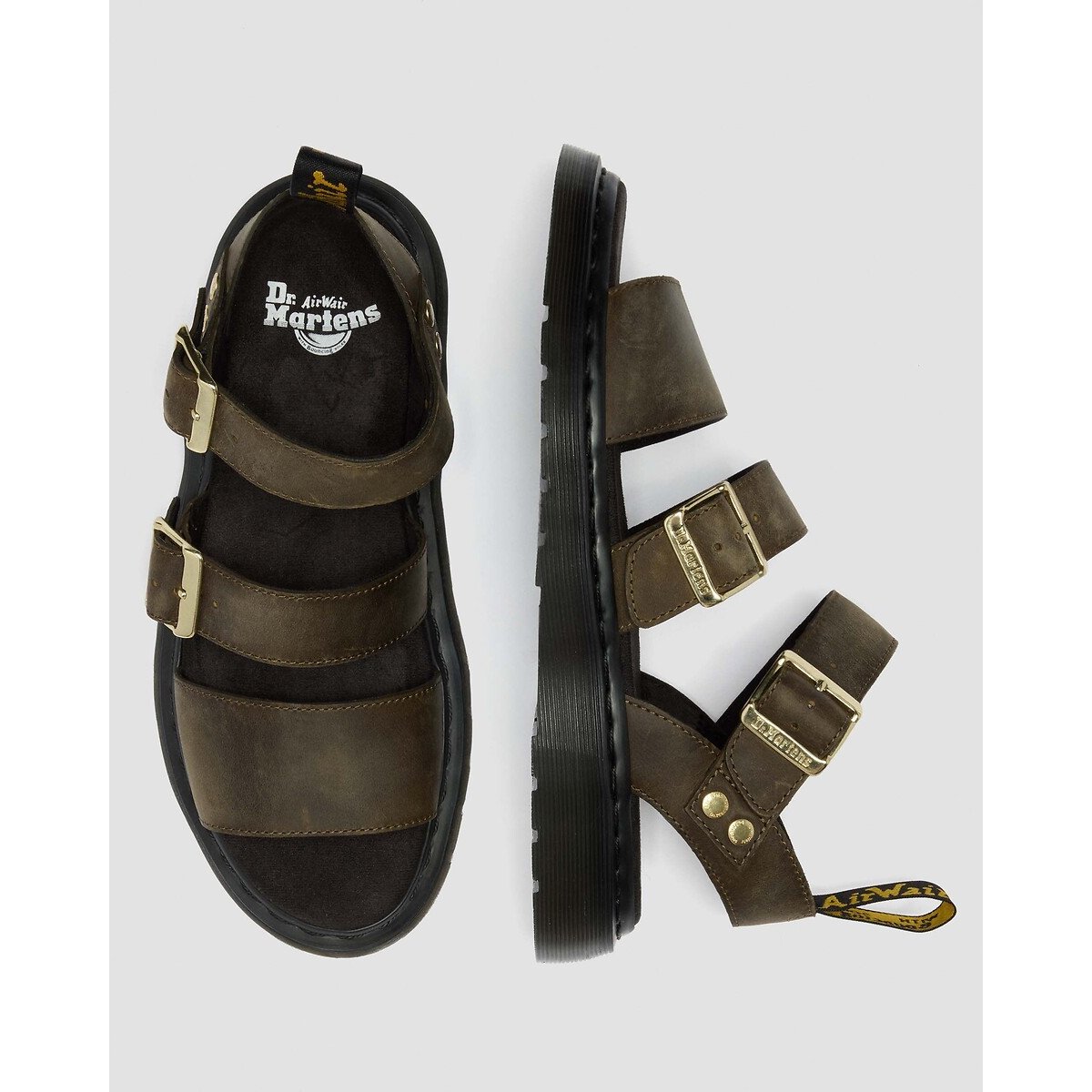 Sandales Gryphon en cuir Wyoming olive, DR. MARTENS