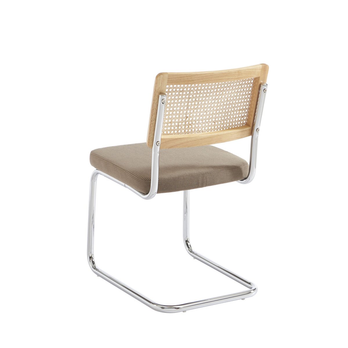 Lot de 2 chaises en velours côtelé pieds chrome- SKANA beige, DRAWER