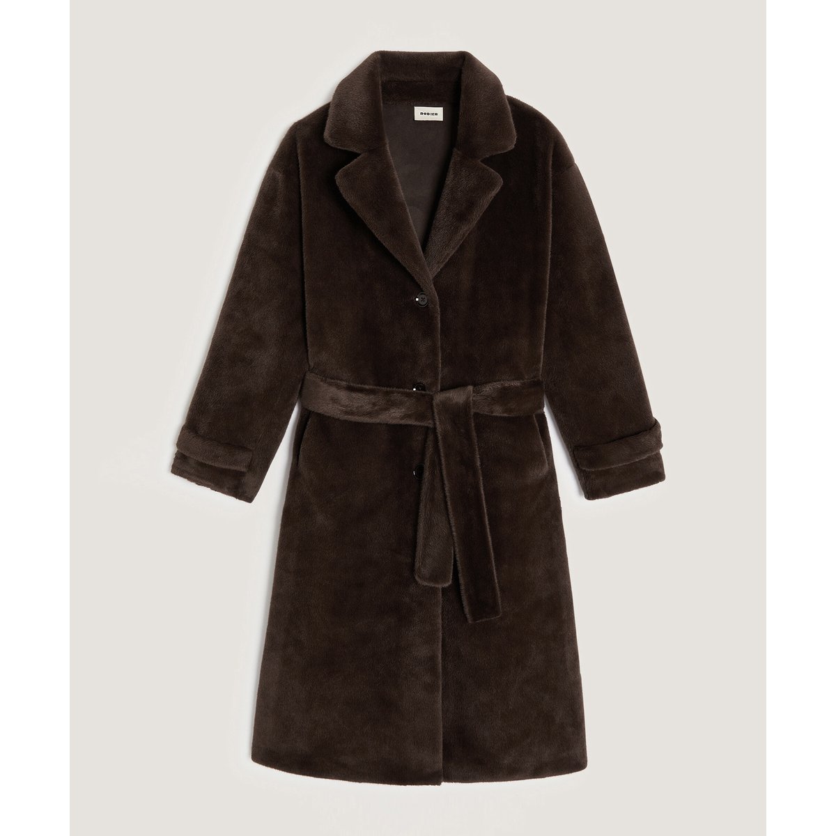 Manteau long et doux marron fonce, RODIER