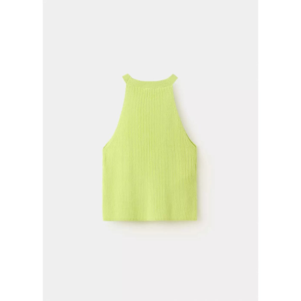 Top halter en maille côtelée jaune fluo, MANGO KIDS