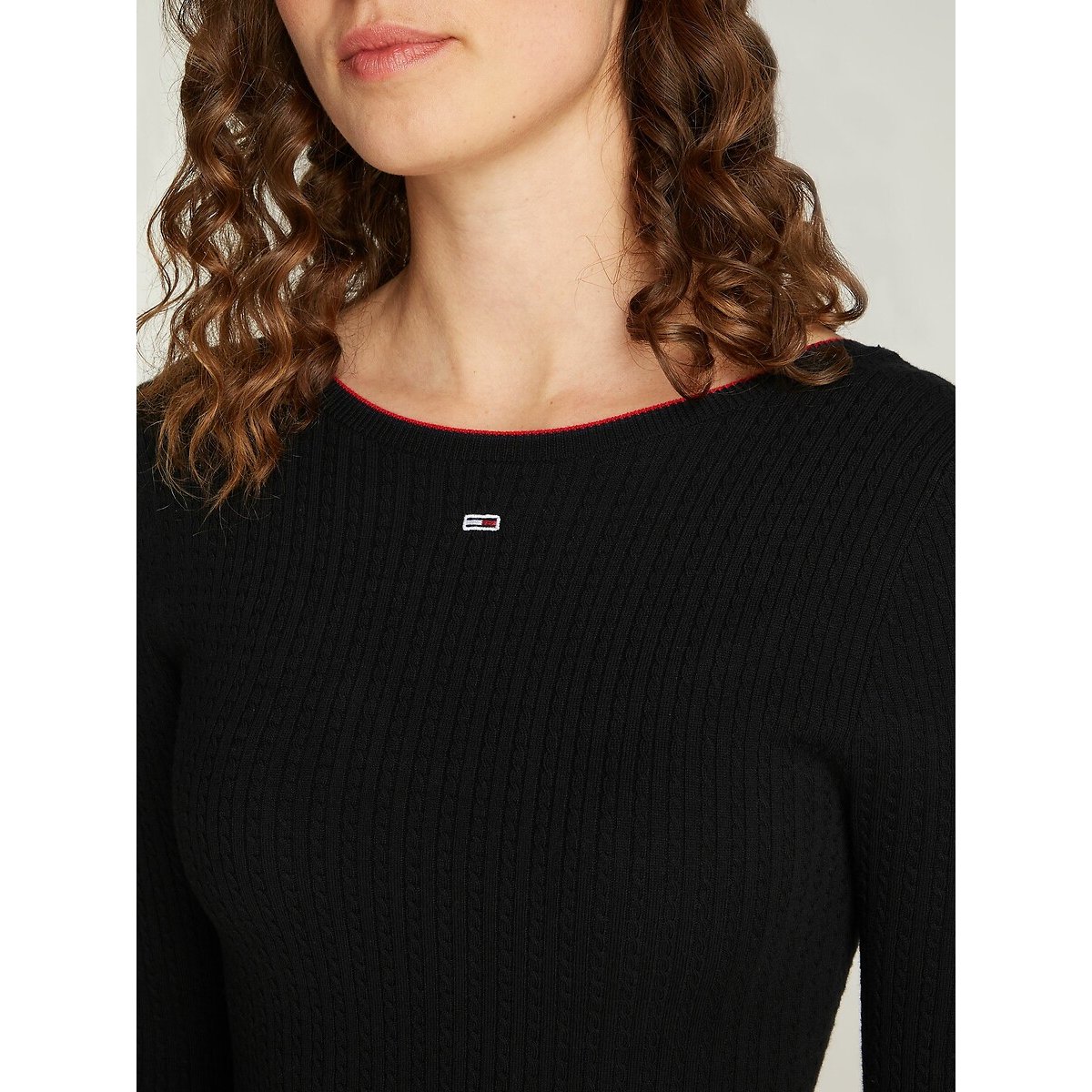 Vestido de manga larga negro, TOMMY JEANS