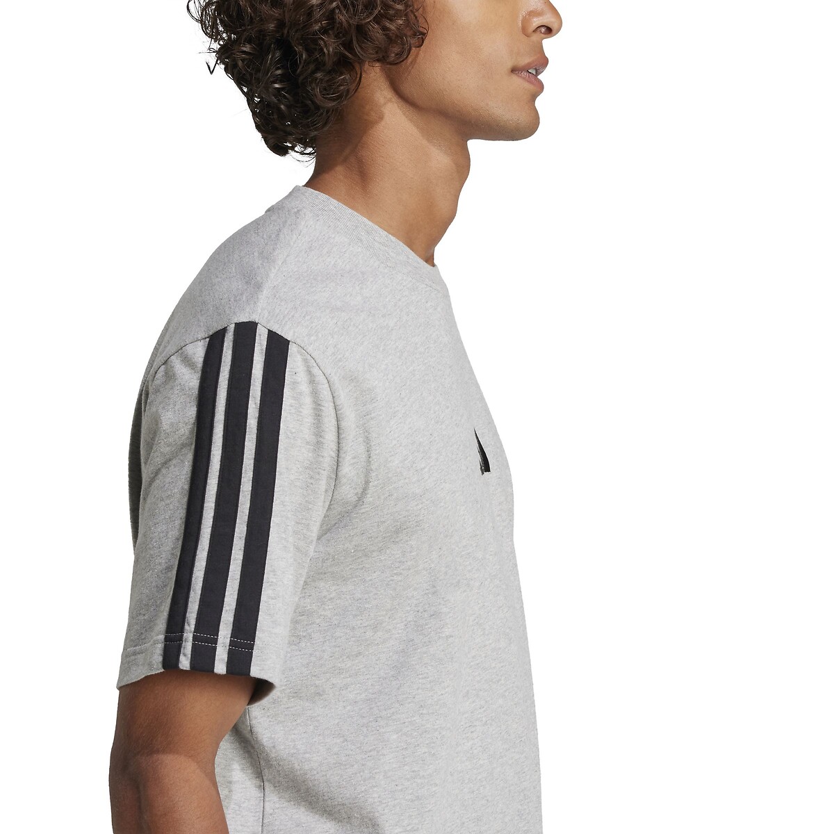 T-shirt manches courtes Essentiel 3 bandes gris chiné, ADIDAS SPORTSWEAR
