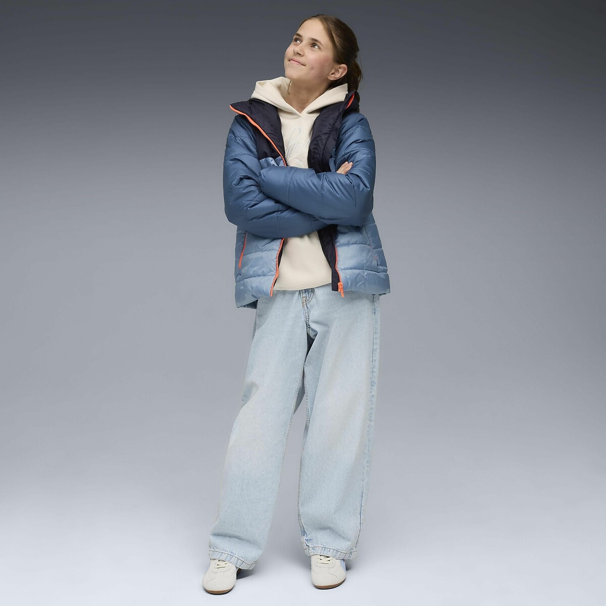 Kids' Colour Block Padded Jacket light blue, PUMA