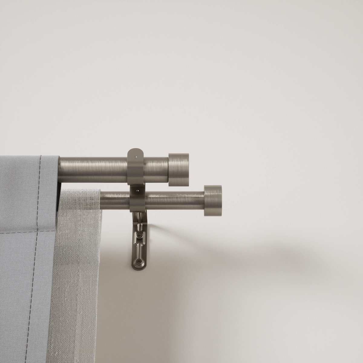 Tringle à rideaux double extensible Cappa argent, UMBRA